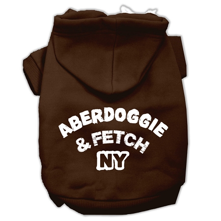 Aberdoggie NY Screenprint Pet Hoodies Brown Size Lg